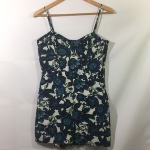 Ann Taylor LOFT blue floral romper 2P